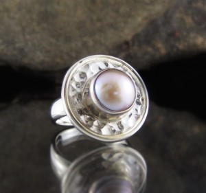 Apricot Pearl Ring