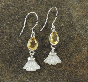  Citrine & Mother of Pearl Earrings