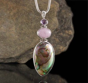 Amethyst & Kunzite & Paua Shell Pdt Lge