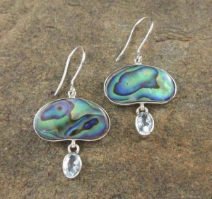 Paua Shell & Blue Topaz Earrings