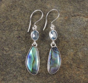 Blue Topaz & Paua Shell Earrings