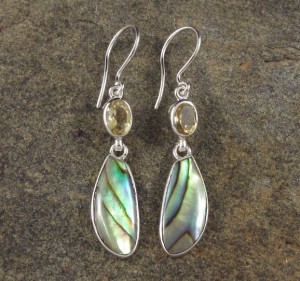 Citrine & Paua Shell Earrings
