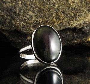 Rainbow Obsidian Ring