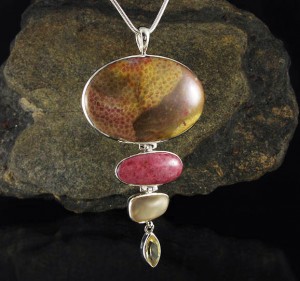 SALE Fossil Coral & Rhodonite & Apricot Moonstone & Citrine Pdt XL