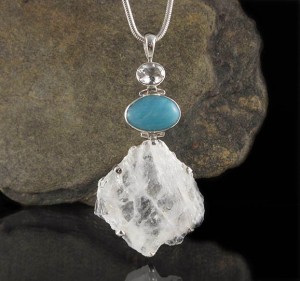 White Topaz & Amazonite & Aust. Desert Ice Quartz Pdt XL