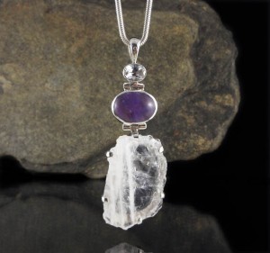 White Topaz & Amethyst & Aust. Desert Ice Quartz Pdt Lge