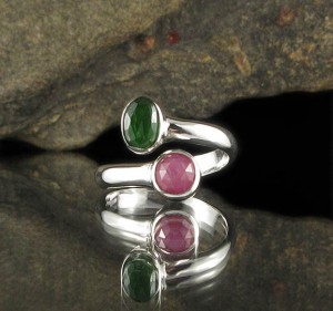 Raspberry Sapphire & Chrome Diopside Ring
