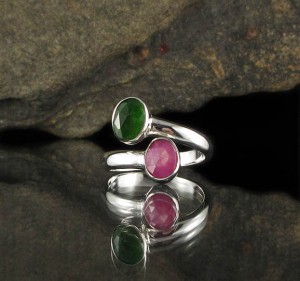 Raspberry Sapphire & Chrome Diopside Ring