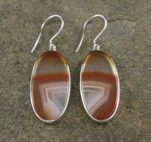 Banded Carnelian Earrings
