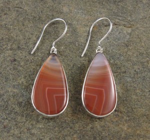 Banded Carnelian Earrings