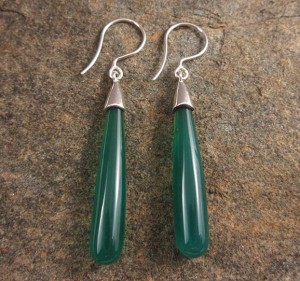Green Chalcedony Earrings
