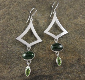 Chrome Diopside & Peridot Earrings XL
