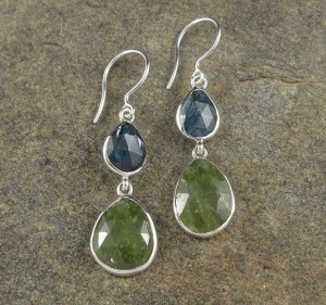  'Ocean' Kyanite & Vesuvianite Earrings