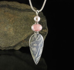 Pearl & Pink Opal & Feather Agate Pdt XXL