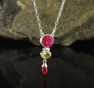 Ruby 'Rose' & Citrine Necklace