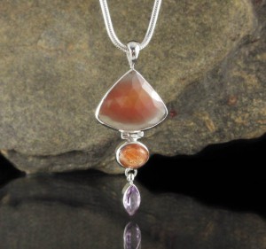 Botswana Agate & Sunstone & Amethyst Pdt Lge