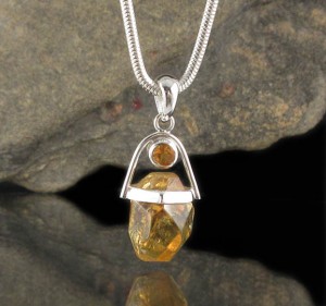 Cognac Citrine Pendant Sml