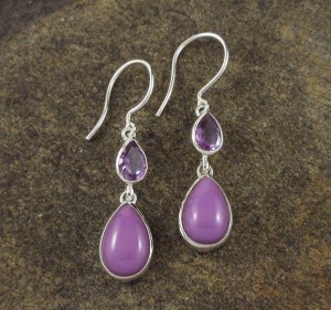 Amethyst & Phosphosiderite Earrings
