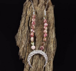 Pink Tourmaline 'Moon' Necklace 