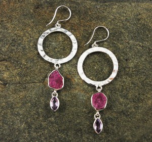 Ruby & Amethyst Earrings