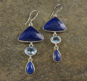 Lapis Lazuli & Blue Topaz Earrings