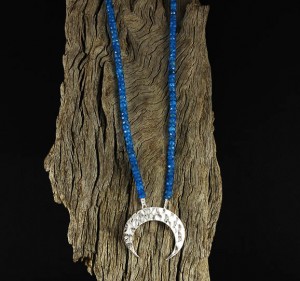 Blue Apatite 'Moon' Necklace