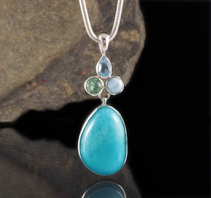 Blue Topaz & Larimar & Kyanite  & Amazonite Pdt Lge
