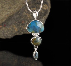 Peruvian Blue Opal & Blue Topaz Pdt Med
