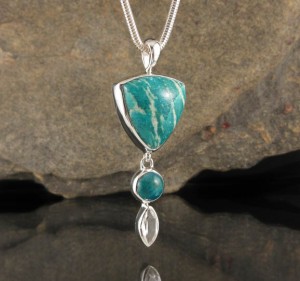 Amazonite & Chrysocolla & White Topaz Pdt Lge