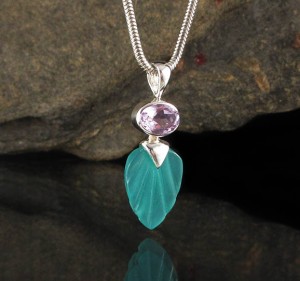 Amazonite & Amethyst Pendant Sml