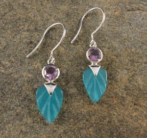Amazonite & Amethyst Earrings