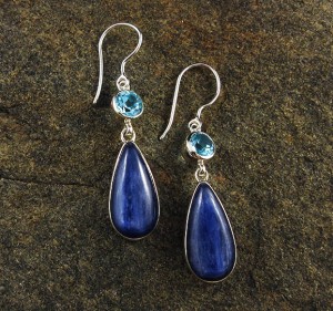 Blue Topaz & Kyanite Earrings