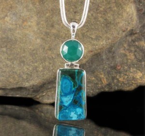 Green Chalcedony & Malachite in Chrysocolla Pdt Lge