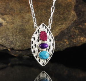 Ruby & Sugilite & Turquoise Necklace