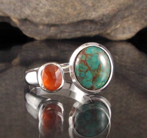 Arizona Turquoise & Orange Kyanite Ring