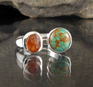 Arizona Turquoise & Orange Kyanite Ring