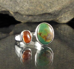 Arizona Turquoise & Orange Kyanite Ring