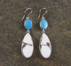 Turquoise & Magnesite 'Wild Horse' Turquoise Earrings