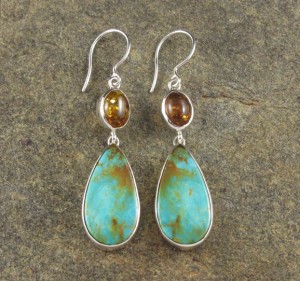 Amber & Turquoise Earrings