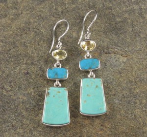 Citrine & Turquoise Earrings