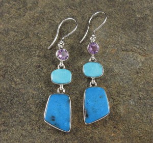 Amethyst & Turquoise Earrings