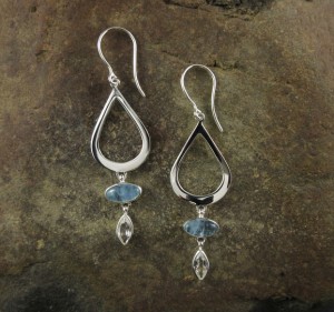 Aquamarine & White Topaz Earrings