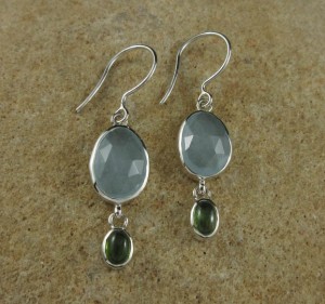 Aquamarine & Green Tourmaline Earrings