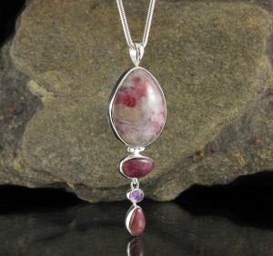 Pink Tourmaline with Lepidolite & Amethyst Pdt Lge