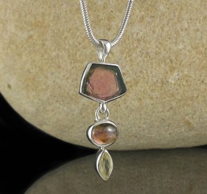 Watermelon Tourmaline & Citrine Pdt Med