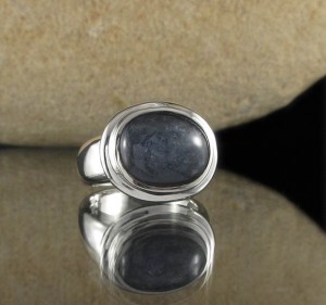 Grey Blue Tourmaline Ring