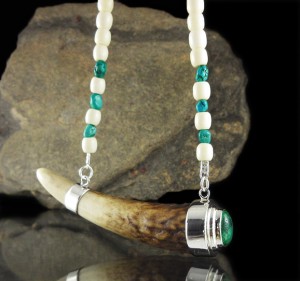 Deer Antler & Tibetan Turquoise & Bone N/L