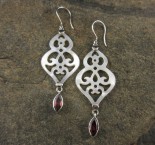 Mother of Pearl & Garnet Earrings