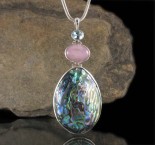 Blue Topaz & Kunzite & Paua Shell Pdt XL
