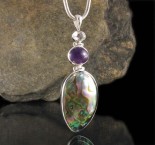 White Topaz & Amethyst & Paua Shell Pdt Lge